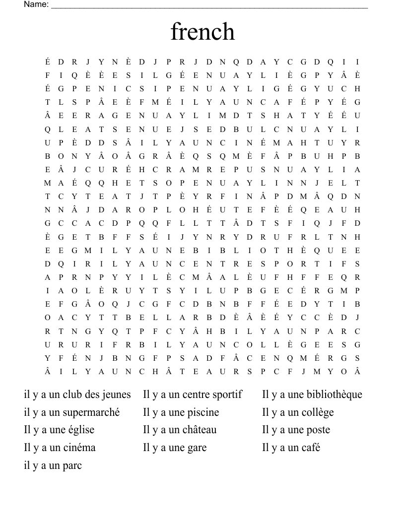 french Word Search
