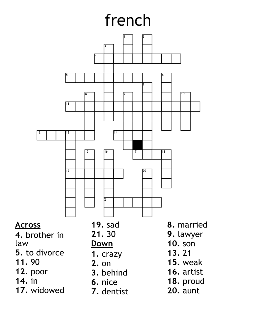 french Crossword