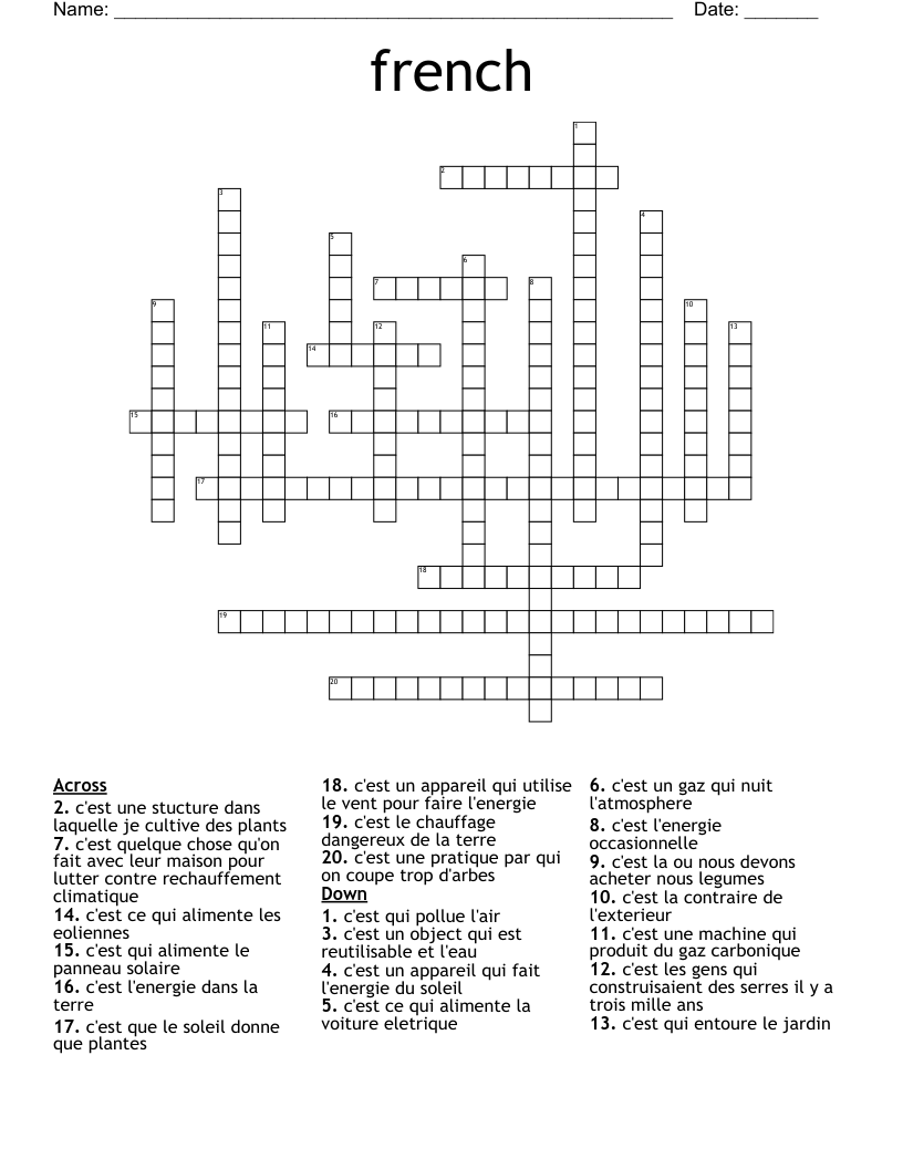 french Crossword