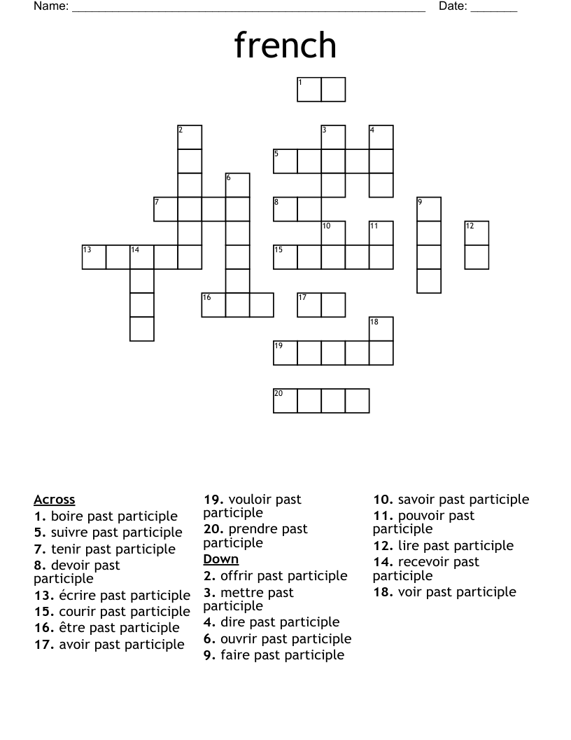 french Crossword