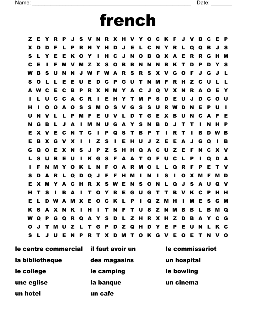 french Word Search