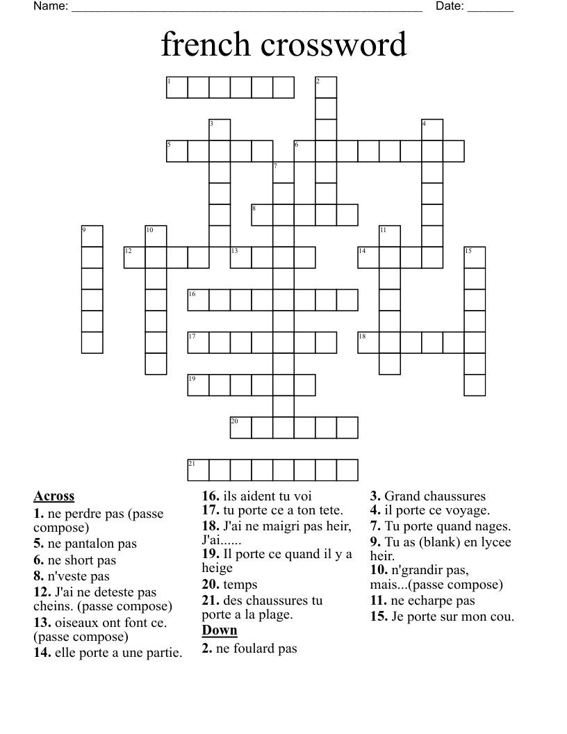 french crossword