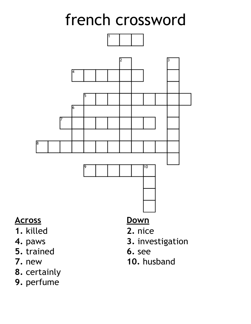french crossword