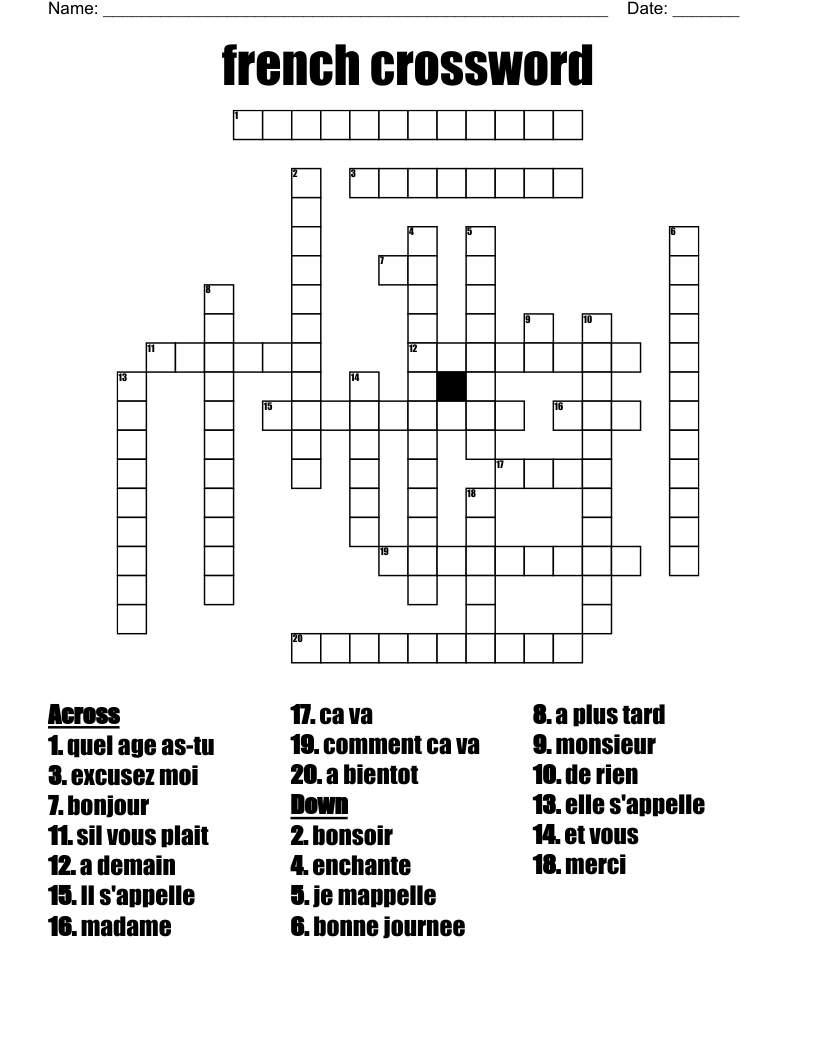 french crossword