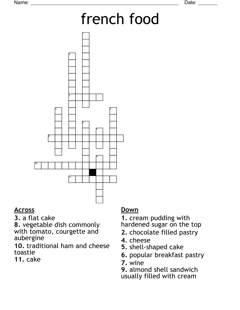 french food Crossword