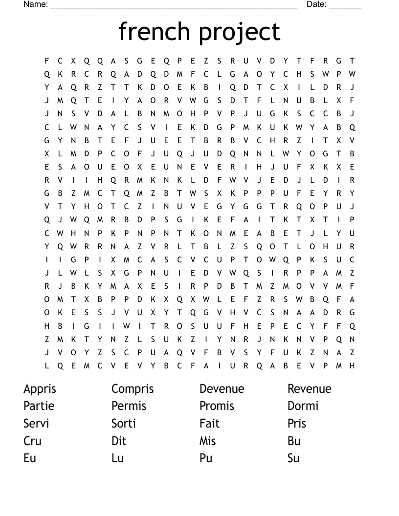 french project Word Search