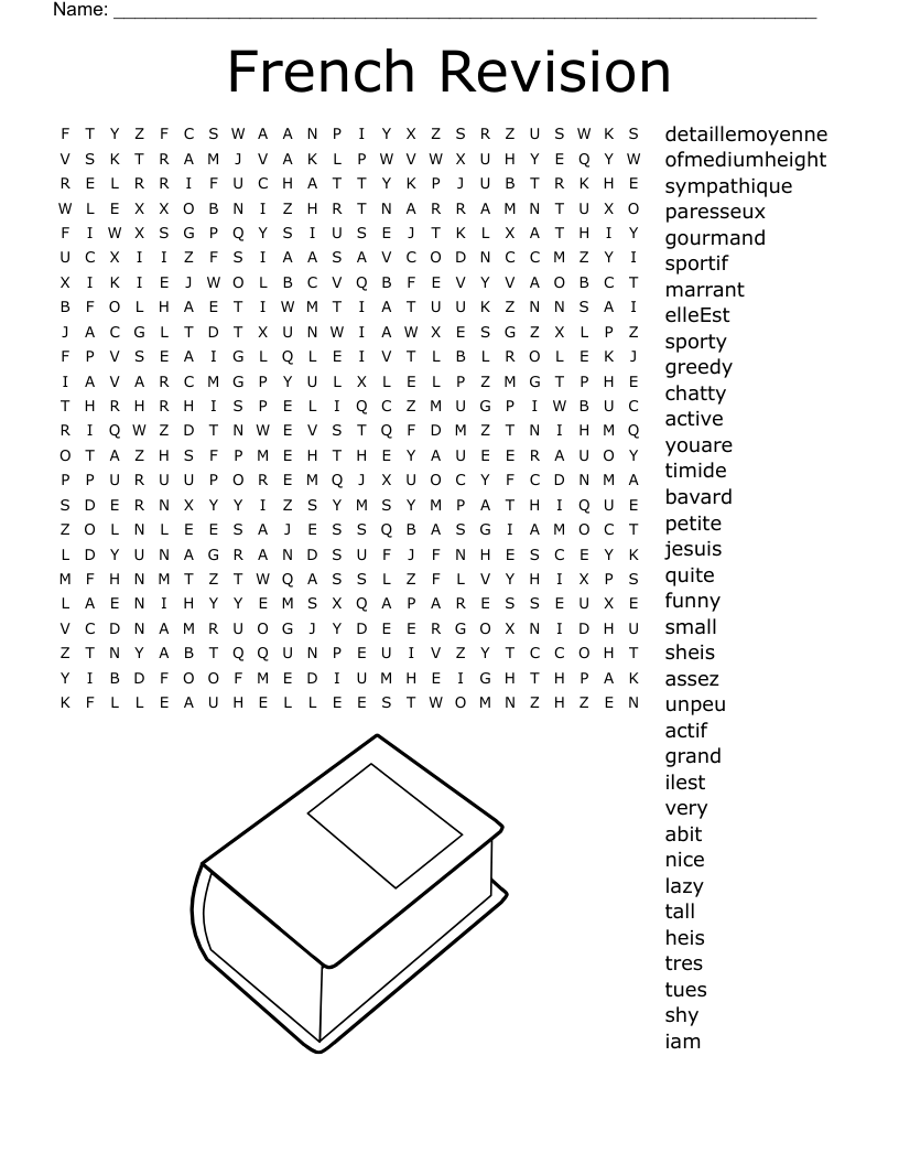 French Revision Word Search