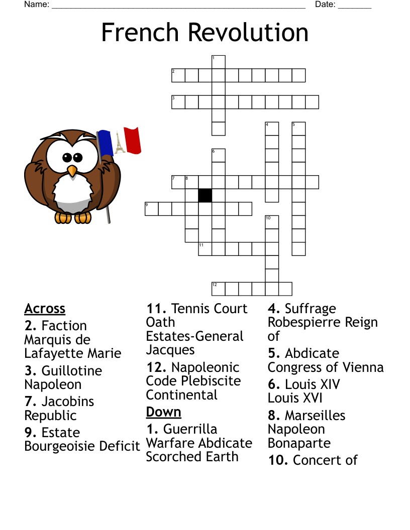 French Revolution Crossword