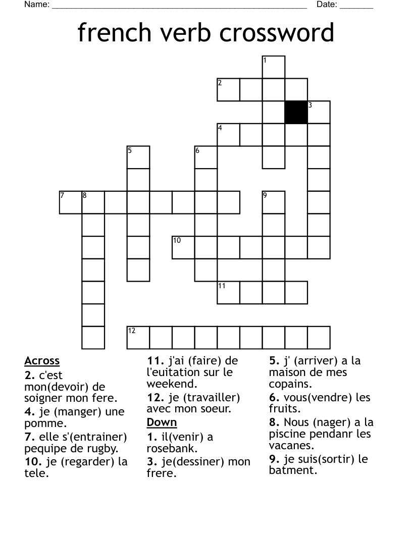 french verb crossword