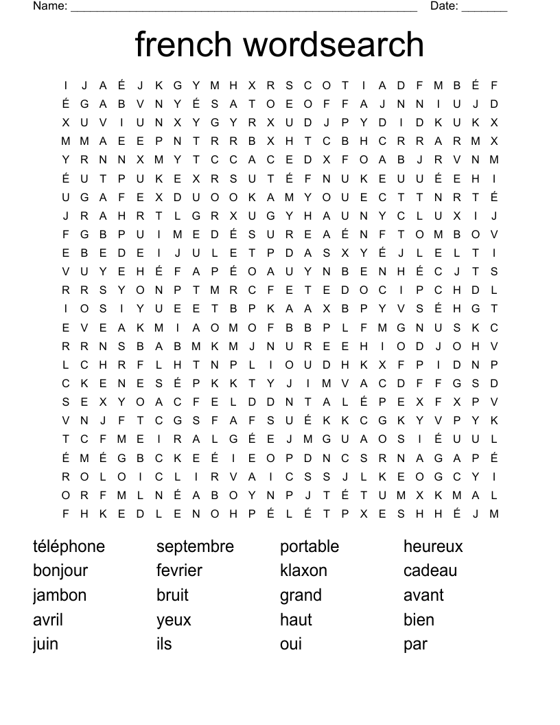 french wordsearch
