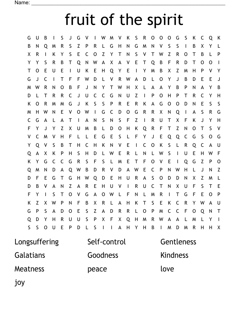 fruit of the spirit Word Search
