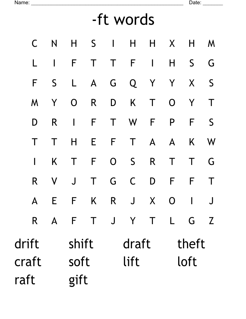 -ft words Word Search
