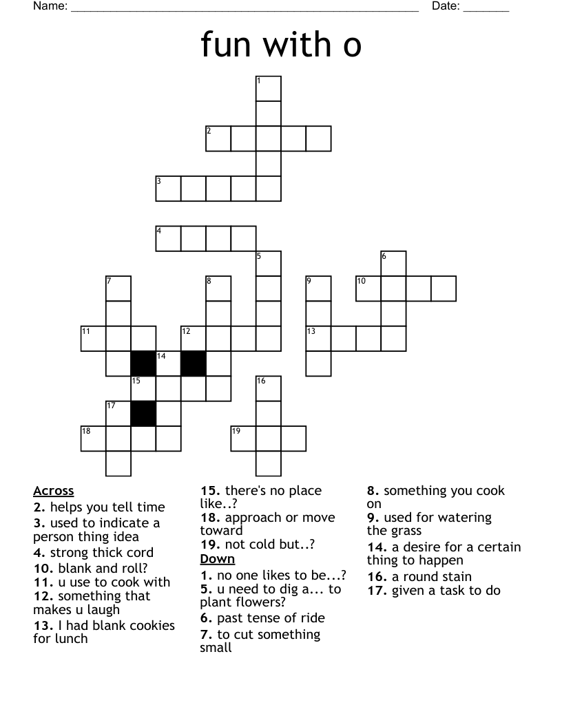 fun with o Crossword