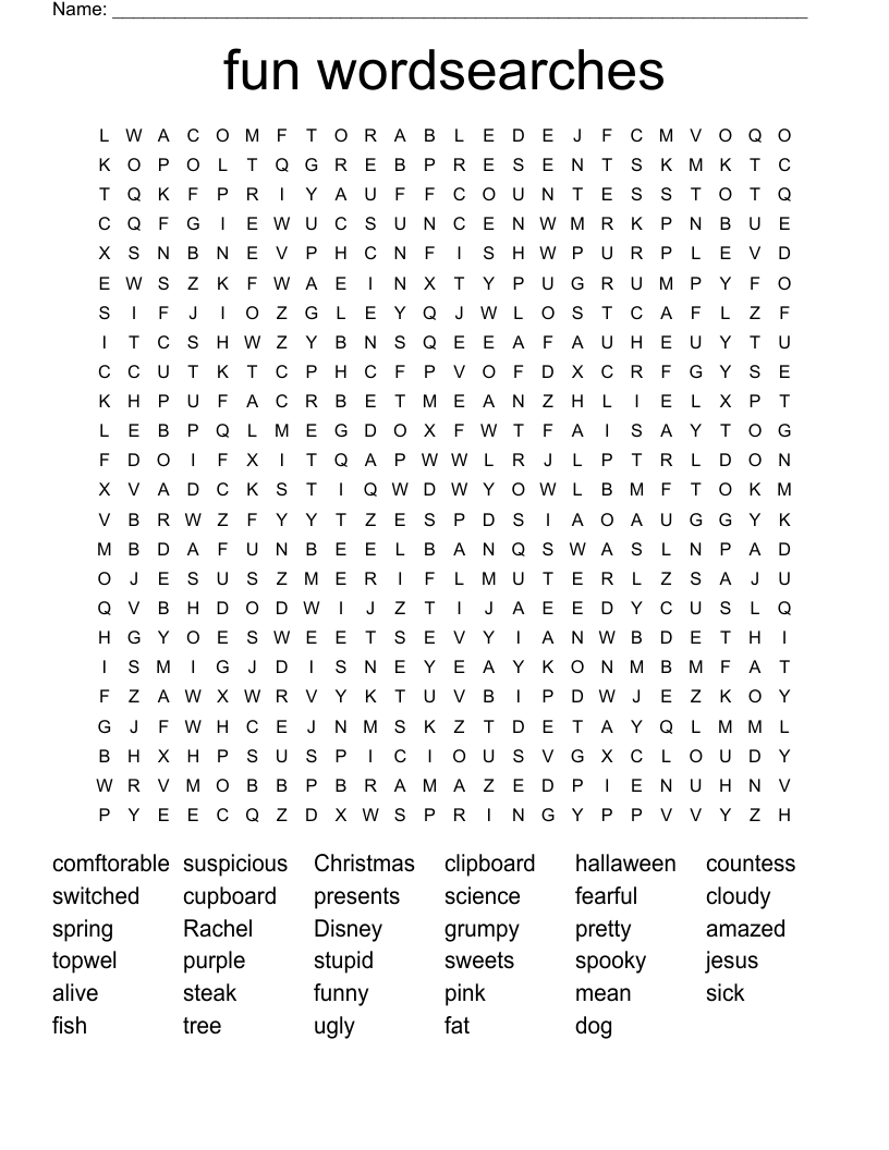fun wordsearches