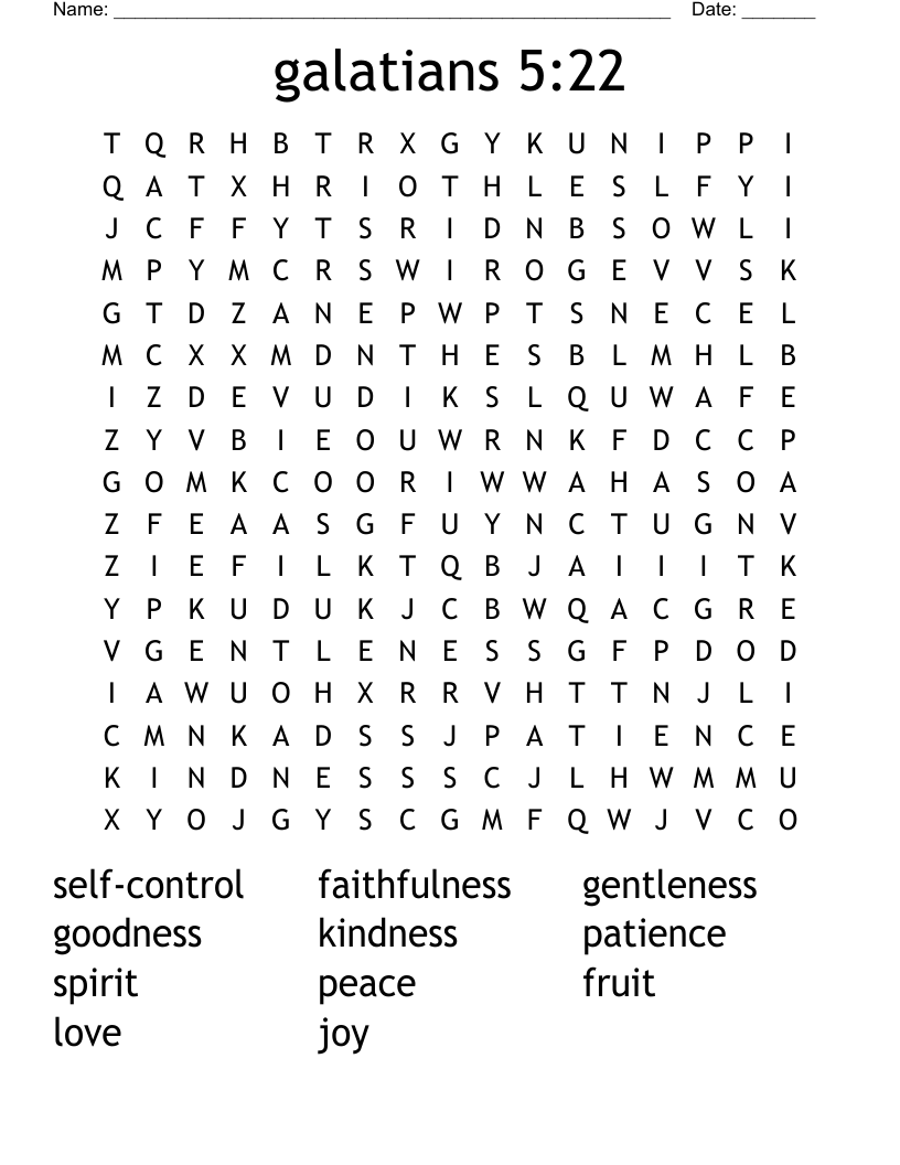 galatians 5:22 Word Search
