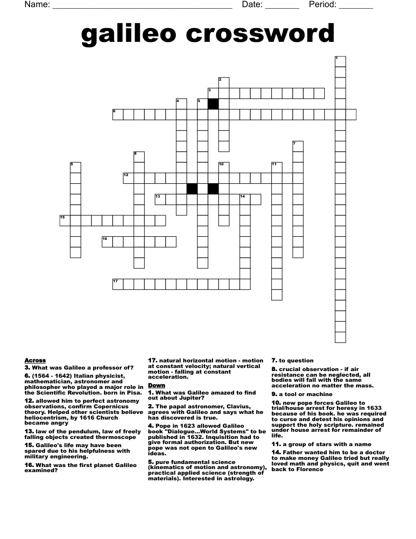 galileo crossword