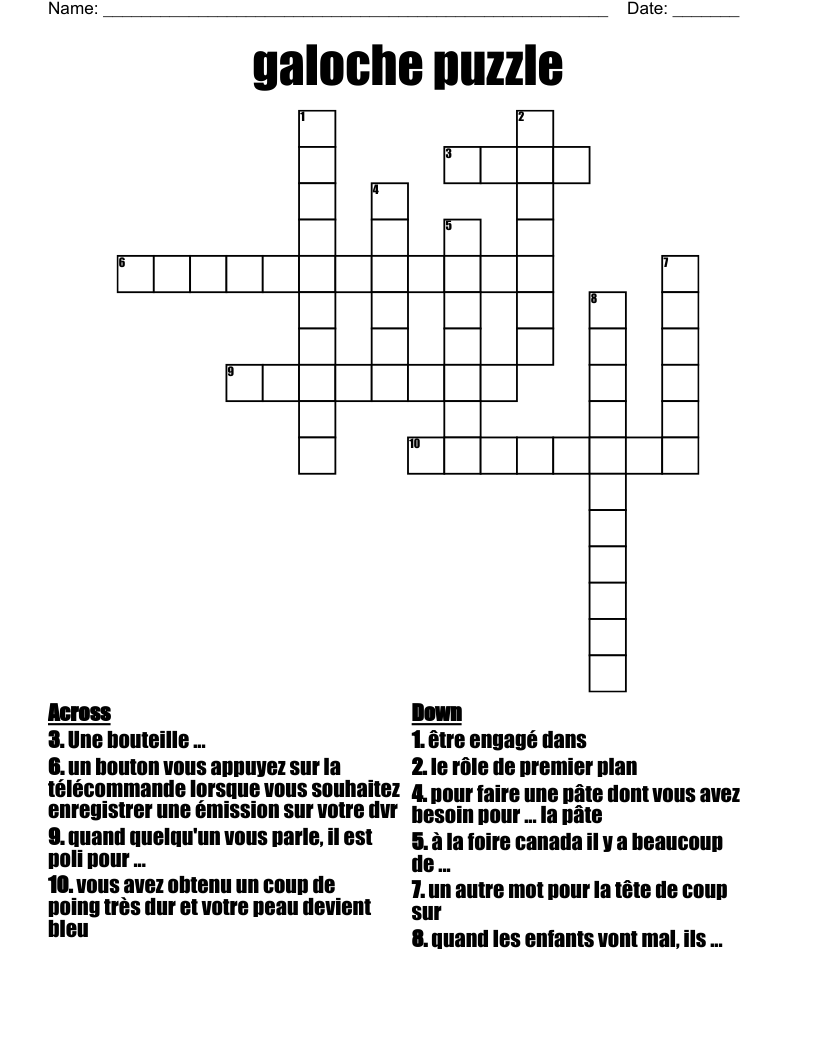 galoche puzzle Crossword
