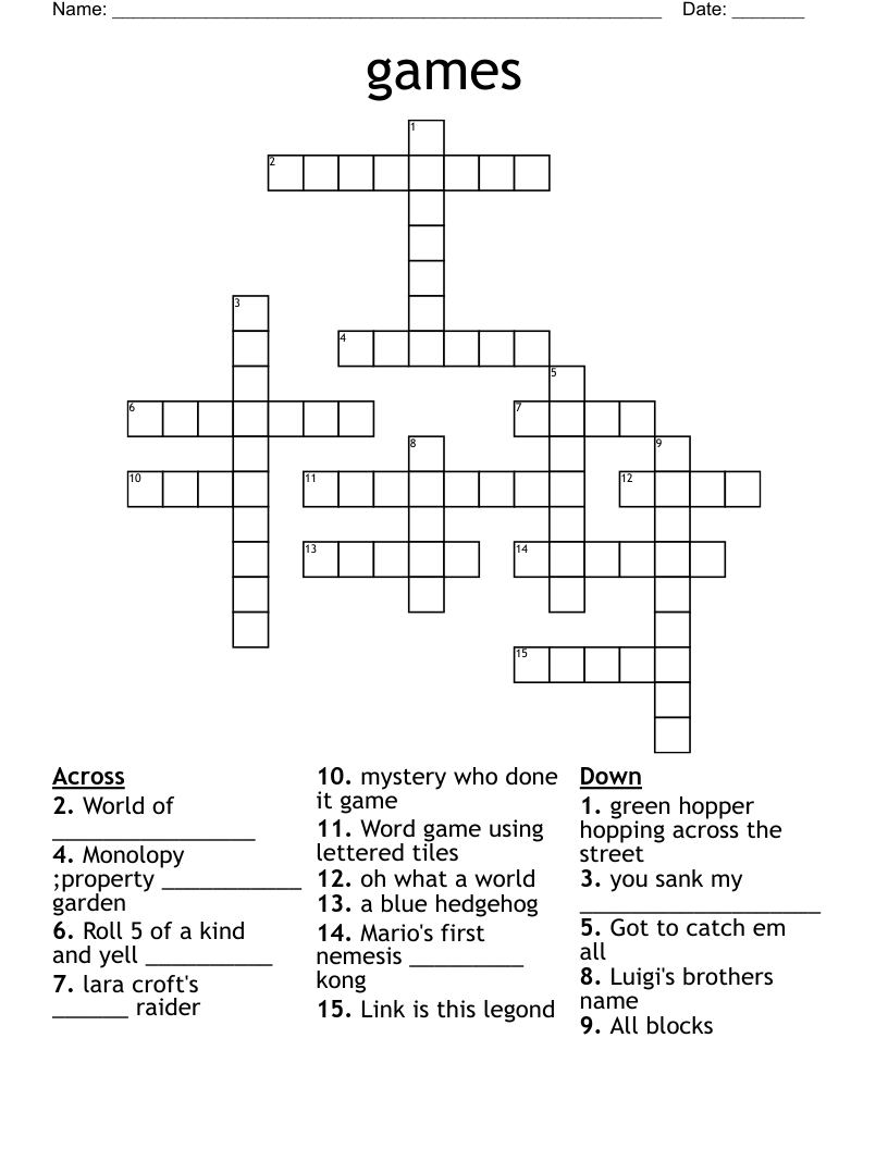 games Crossword