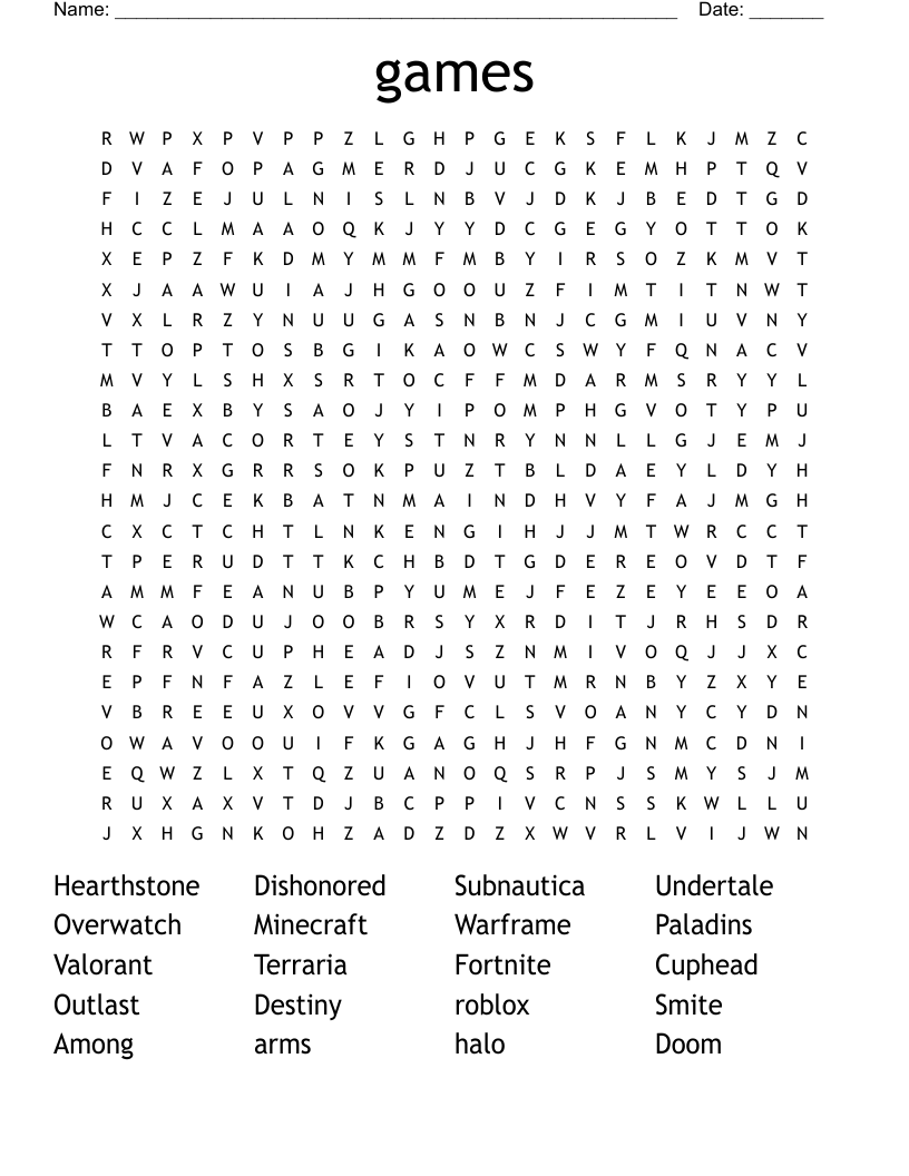games Word Search