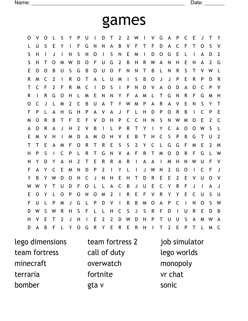 games Word Search