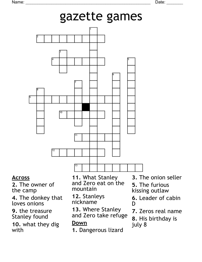gazette games Crossword