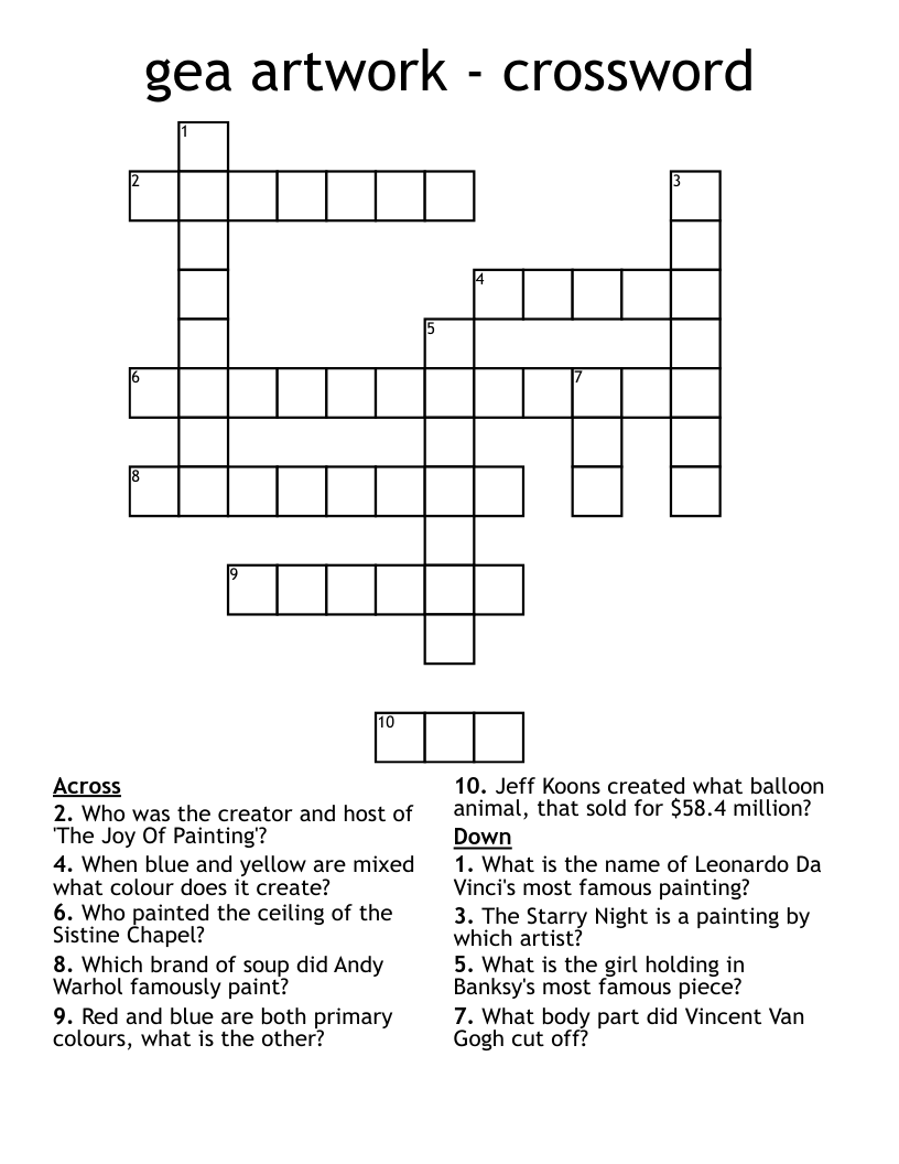 gea artwork - crossword