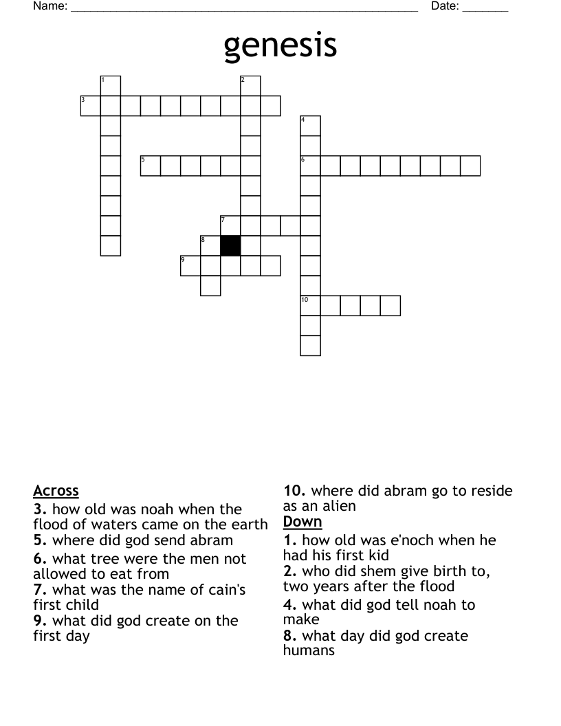 genesis Crossword