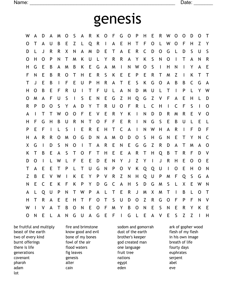 genesis Word Search