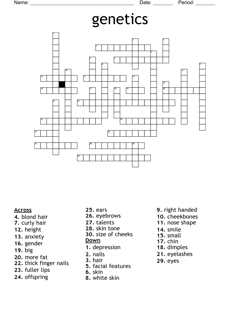 genetics Crossword