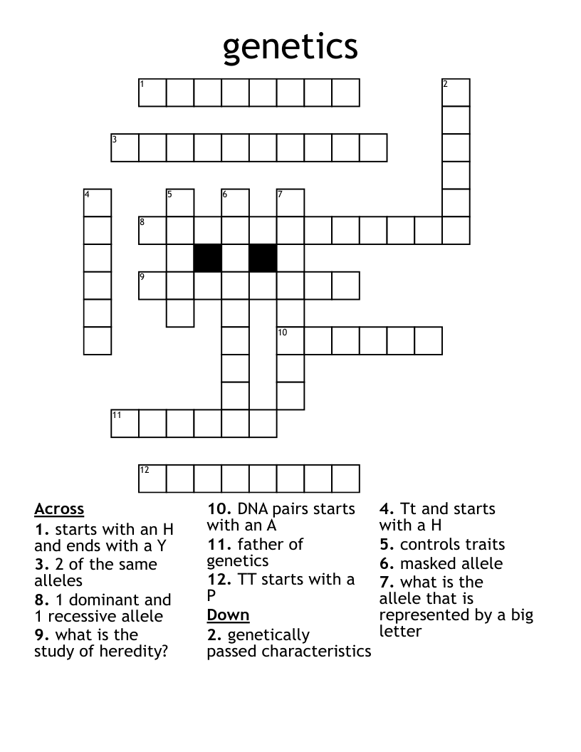 genetics Crossword