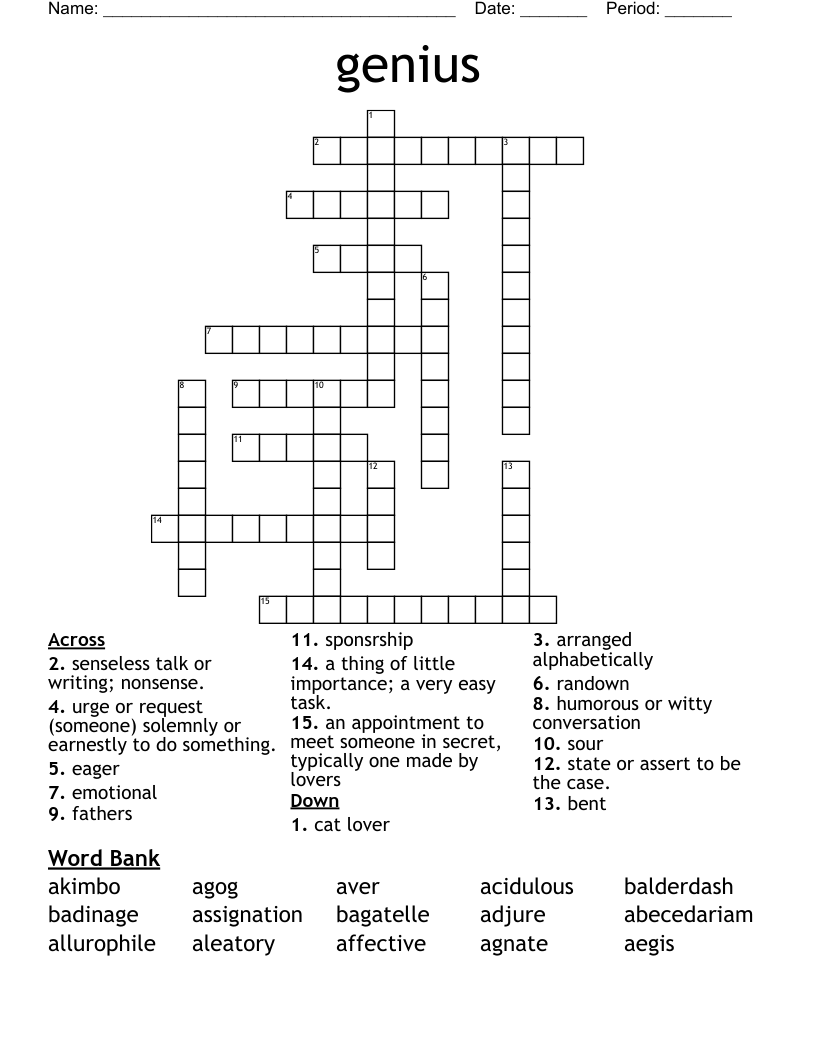 genius Crossword