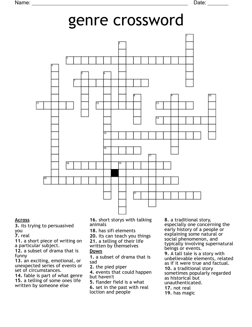 genre crossword 