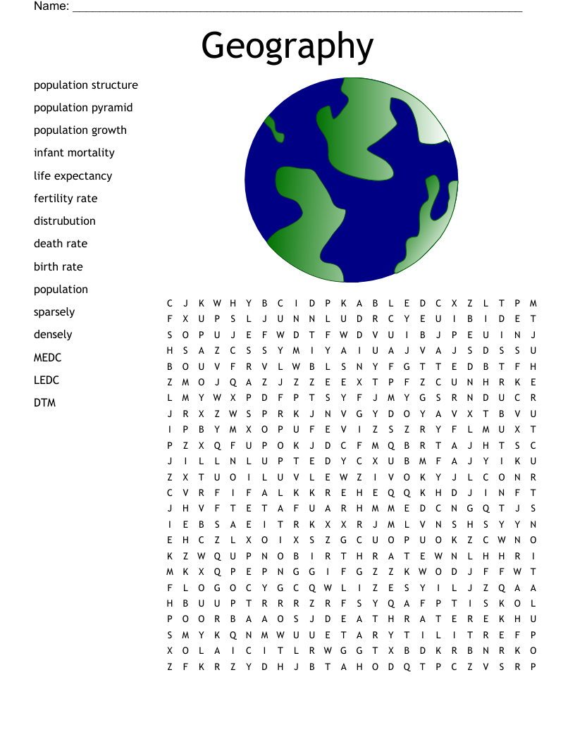 Geography Word Search