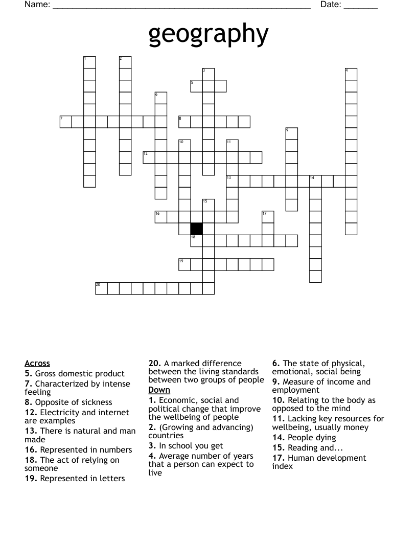 geography Crossword