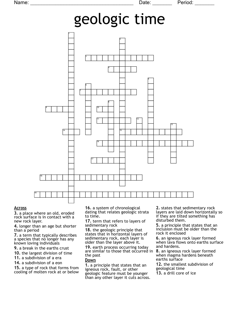 geologic time Crossword