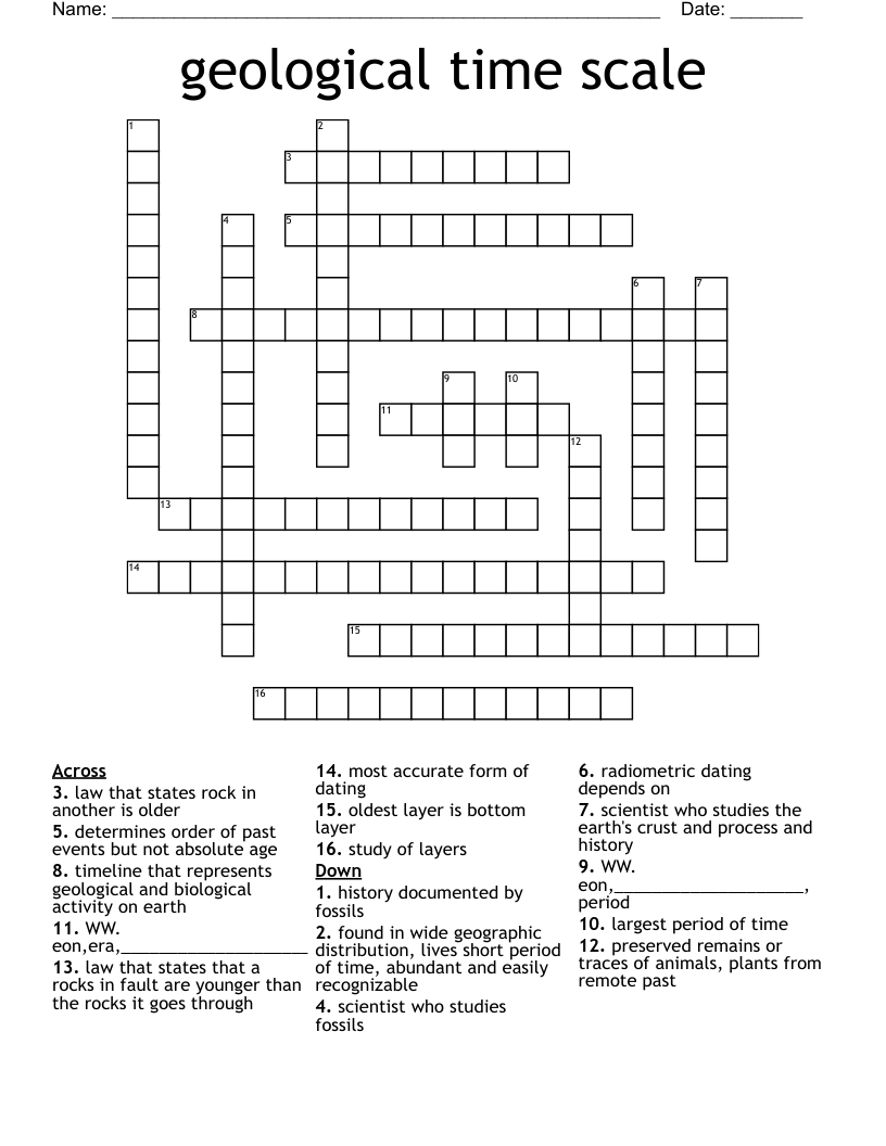 geological time scale Crossword