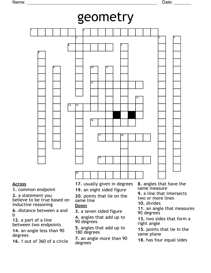 geometry Crossword