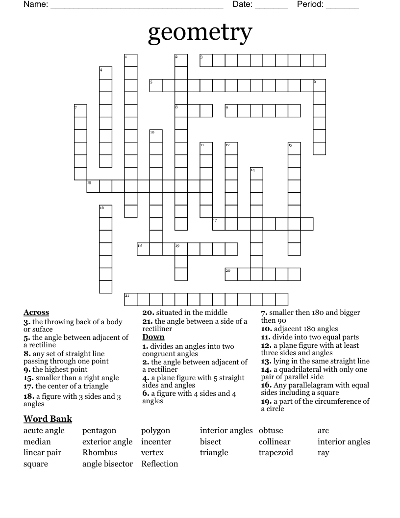 geometry Crossword