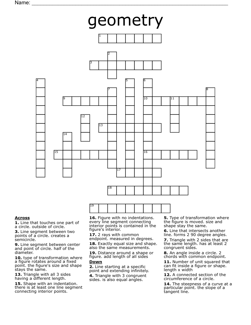 geometry Crossword