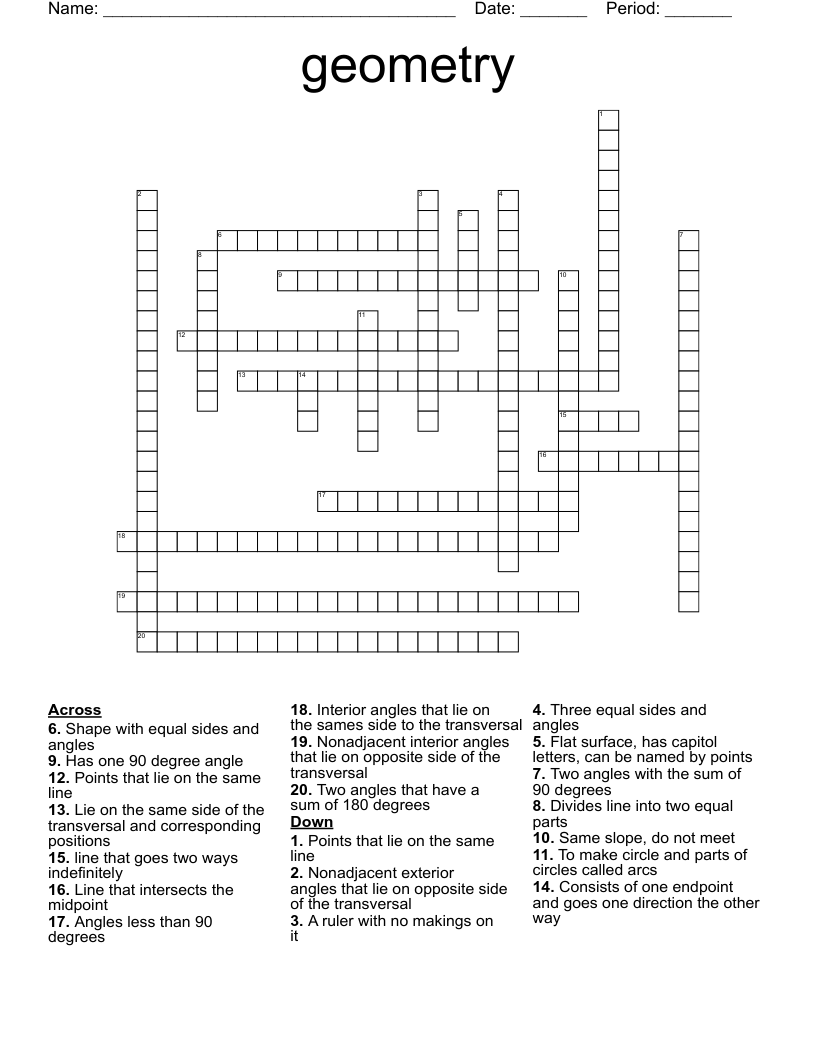 geometry Crossword