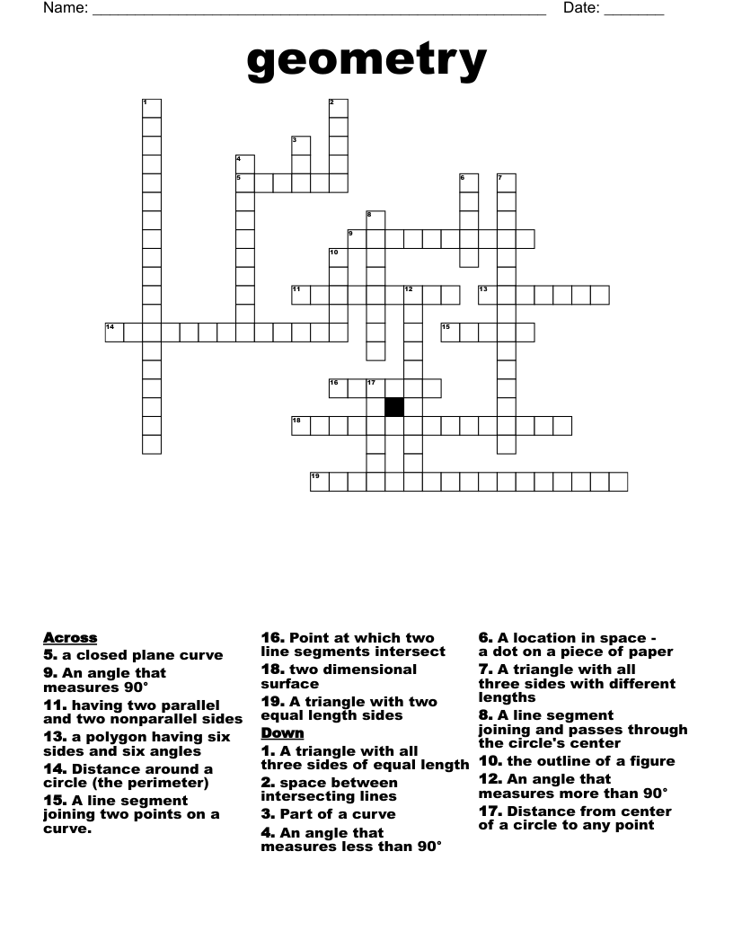 geometry  Crossword