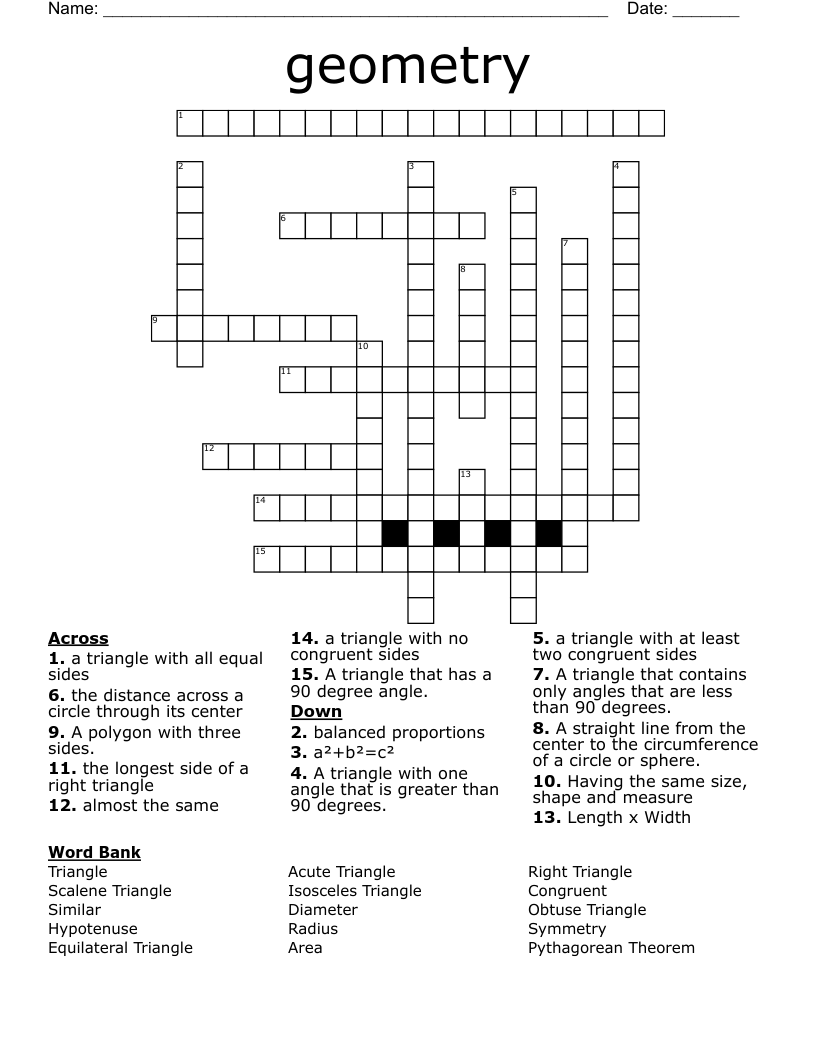 geometry  Crossword