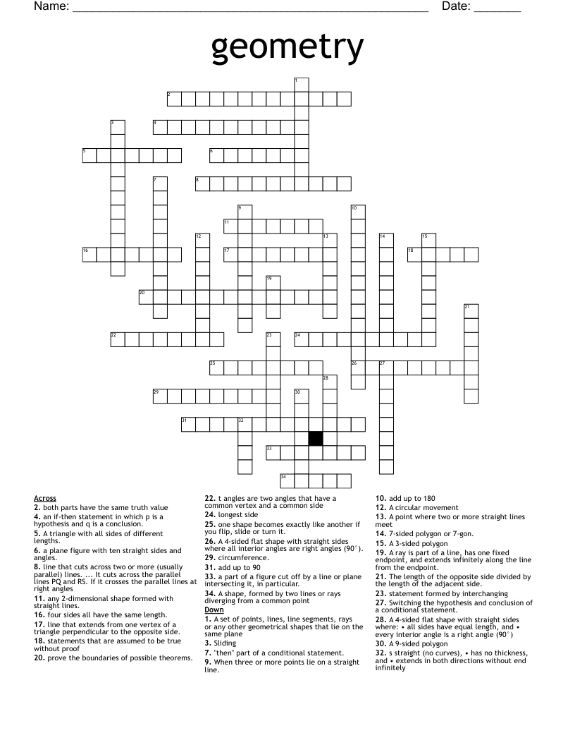 geometry  Crossword