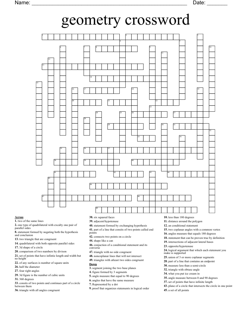 geometry  crossword