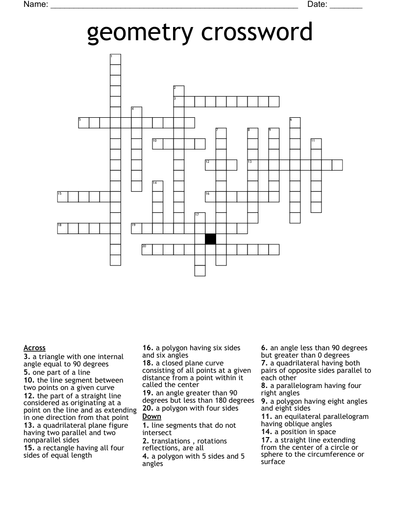 geometry crossword