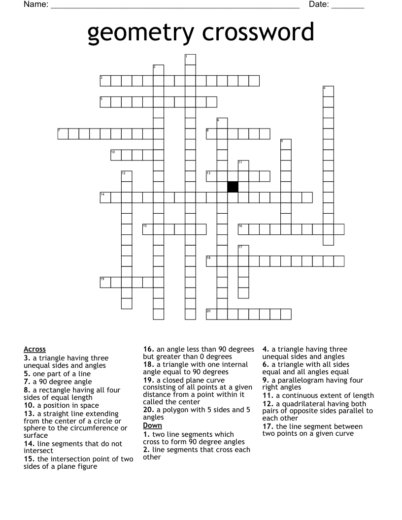geometry crossword