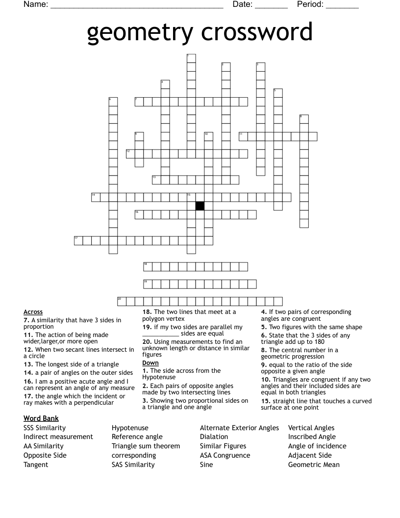 geometry crossword