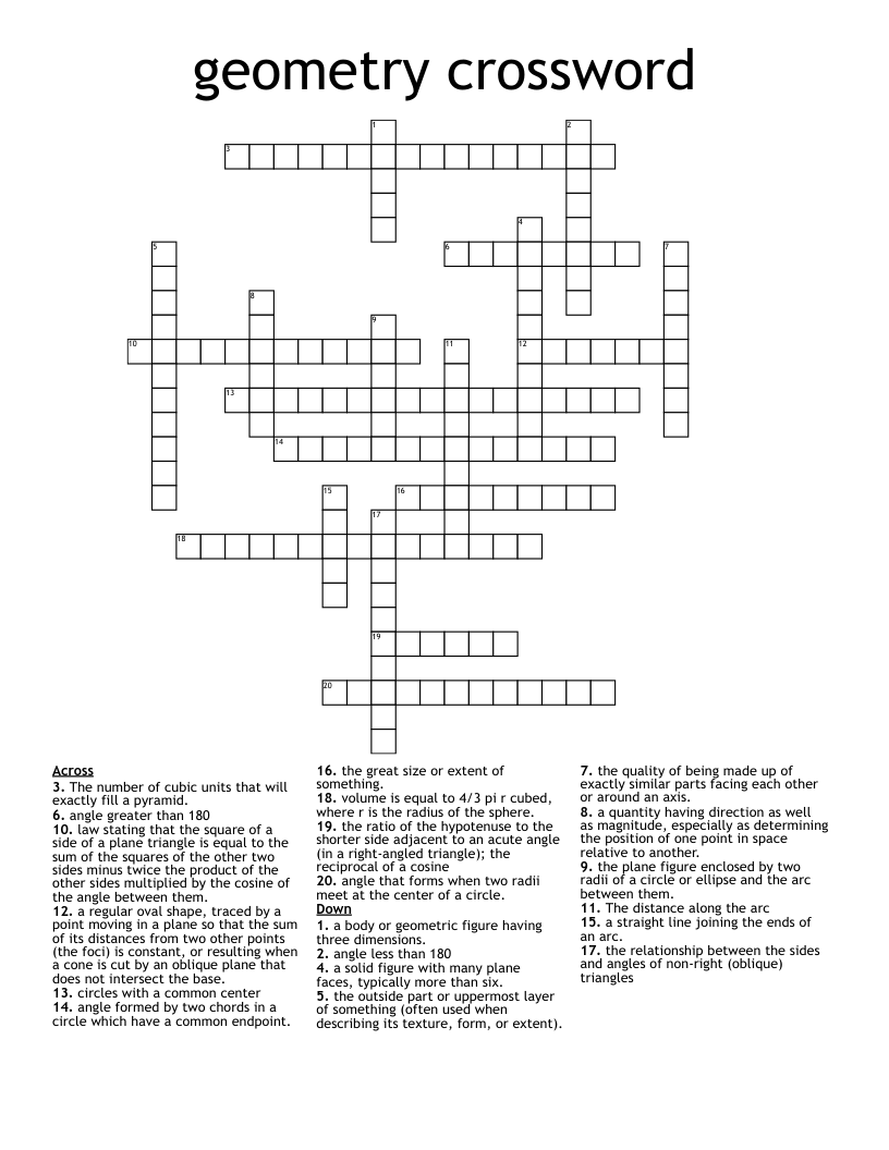 geometry crossword