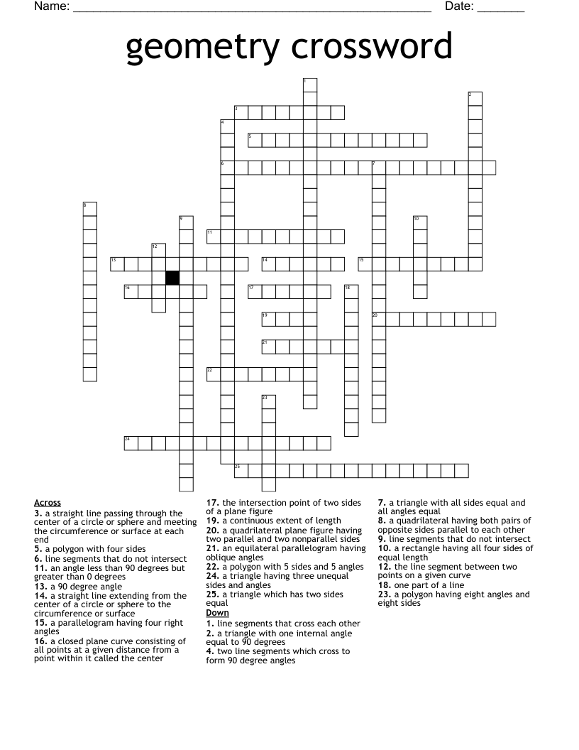 geometry crossword