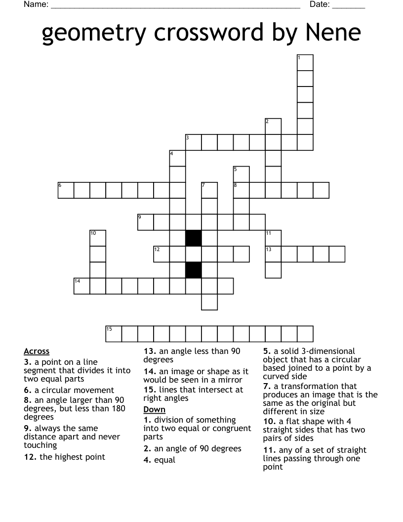 geometry crossword by Nene